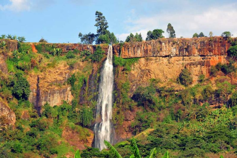 The vast volcanic landscape of Mount Elgon National Park.