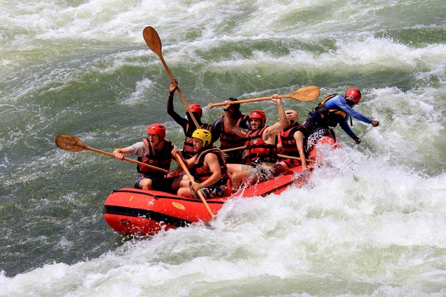 White water rafting on the Nile River in Jinja