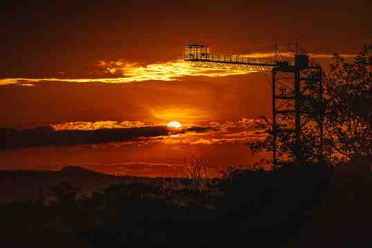 Sunset view from the Nile bungee platform