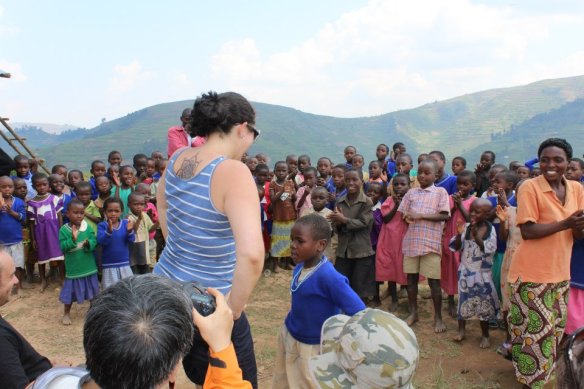 Tourists Learning Local Ugandan Greetings